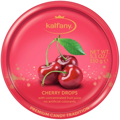 Льодяники в банку Kalfany Cherry Candies вишня 150гр, (10 шт/ящ) 125900152 фото