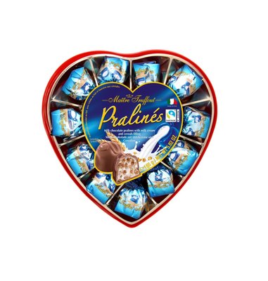 Цукерки Maitre Truffout Pralines синє серце, 165 г, 8 шт/ящ 1744793600 фото