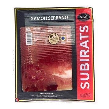 Хамон нарізка Subirats Jamon Serrano 500гр, (7шт/ящ) LL000413.05 фото