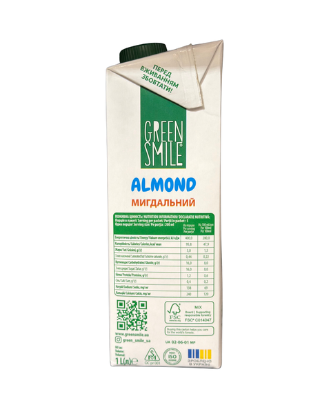 Напій Green Smile Almond (мигдальний) 1 л 3210251 фото