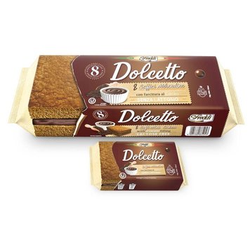 Тістечко бісквітне Dolcetto какао, 8шт*25г (16 уп/ящ) 2070492709 фото