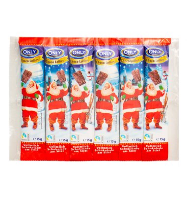 Цукерки з молочного шоколаду на паличці Only Christmas, 6*15 г, 40 шт/ящ 1683744436 фото