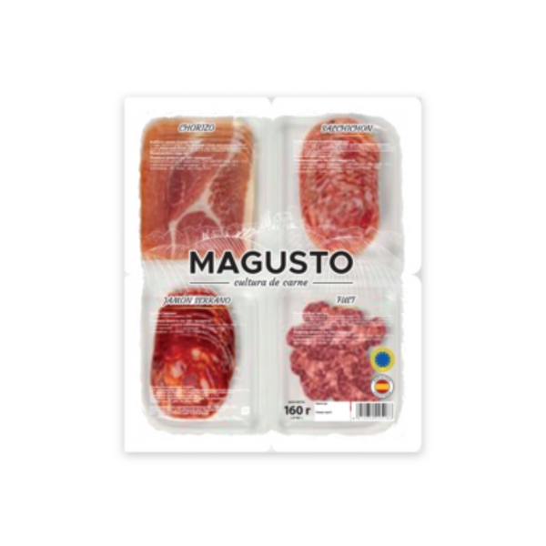 Набір нарізок MAGUSTO Chorizo/Salchichon/Jamon Serrano/Fuet, (4x40г), 160г 5416 фото