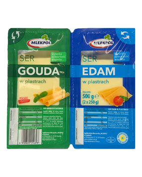 Сир Mlekpol Gouda & Edam 2&times;250 г (500 г) 65562565 фото