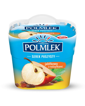 Сир Polmlek Serek Puszysty зі смаком яблука та родзинок 150 г 52625323 фото