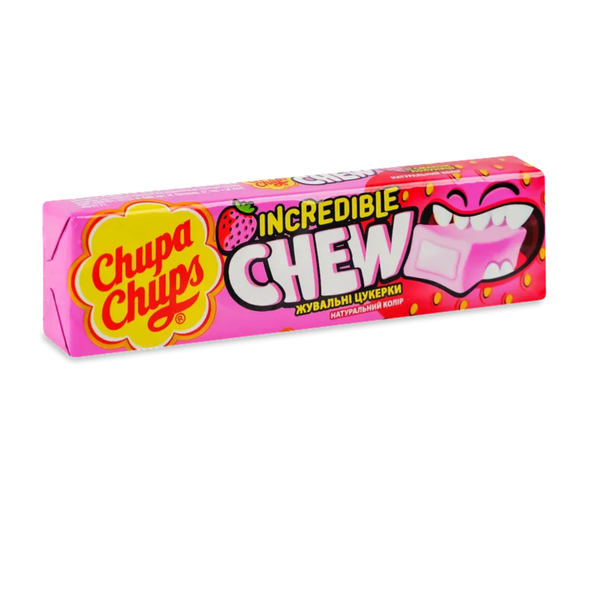 Жуйка Chupa Chups Incredible Chew Strawberry,20 шт 4545845 фото