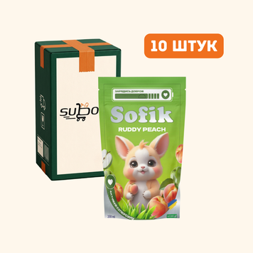 Напій соковий Sofik ruddy peach зі смаком персика 200мл, коробка 12 штук 41588241 фото
