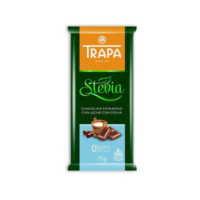 Молочний шоколад Trapa Stevia без цукру без глютену 75гр, (20шт/ящ) 23721 фото