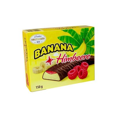 Суфле в шоколаді Hauswirth Banane Plus Himbeere малина 150 г, 24шт/ящ 1636470356 фото