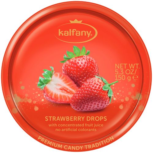 Льодяники в банку Kalfany Strawberry Candies полуниця 150гр, (10 шт/ящ) 125900720 фото