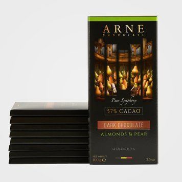 Чорний шоколад 57% з мигдалем та грушею Arne 96766661 фото