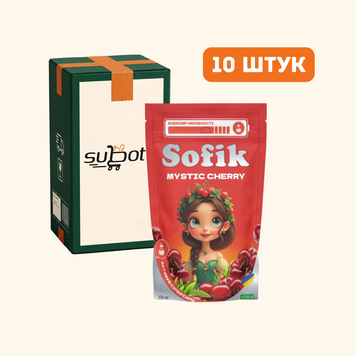 Напій соковий Sofik Mystic Cherry зі смаком вишні 200мл, коробка 12 штук 99878 фото