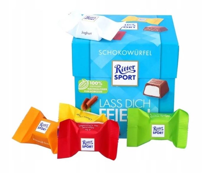 Цукерки Ritter Sport Schokowurfel Lass dich Feiern 176г 636475631 фото