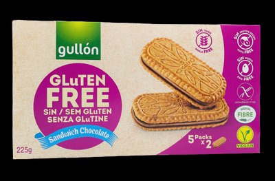 Печиво GULLON без глютену Sandwich choco, 225 г, 8 шт/ящ 1710098796 фото