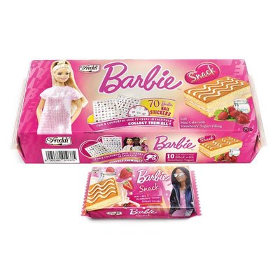 Тістечко+наліпки Barbie полуниця-йогурт 10шт*25г (12 уп/ящ) 2070552077 фото
