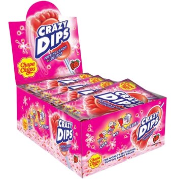 Льодяники Chupa Chups Crazy Dips Strawberry, 14 г, 12шт/ящ 1865679578 фото