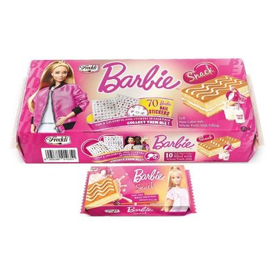 Тістечко+наліпки Barbie на молоці 10шт*25г (12 уп/ящ) 2070554084 фото