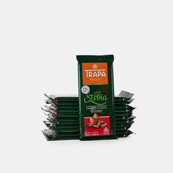 Чорний шоколад Trapa Stevia 50% 75гр 23722 фото