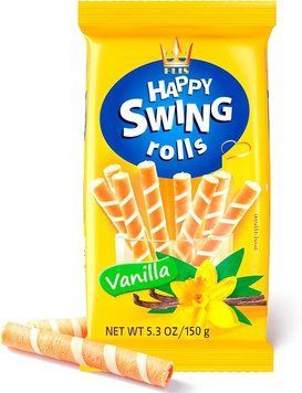 Вафельні трубочки Happy Swing Ваніль 150г 0312336 фото