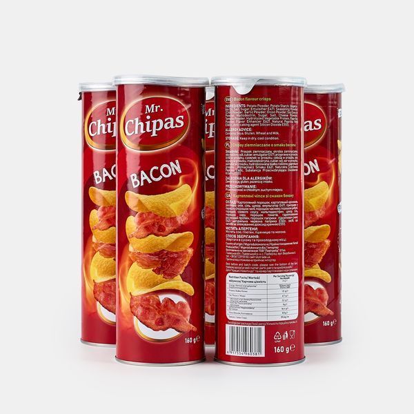 Чіпси Mr. Chipas Bacon, бекон, 160 г 2072650113 фото