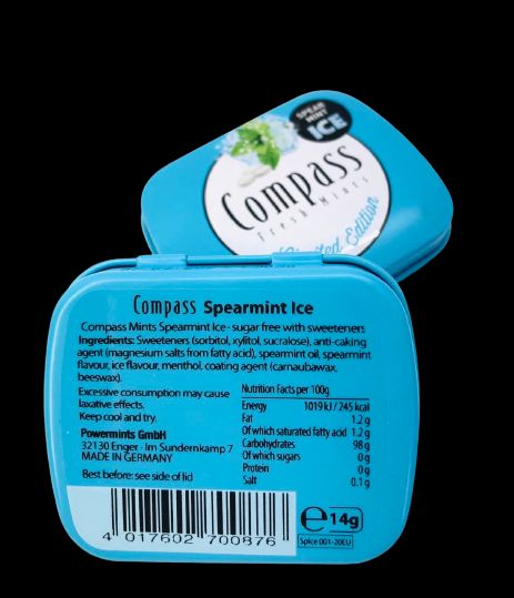 Драже Compass Spearmint з м'ятою14 г, 12шт/уп 1634510932 фото