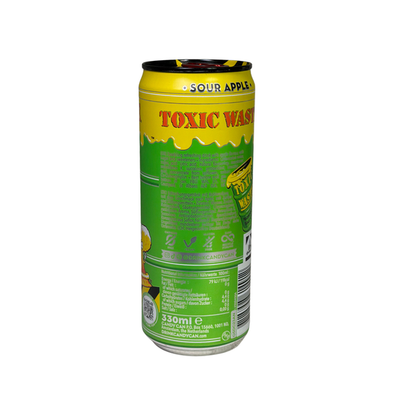 Напій газований Candy Can Toxic Waste Sour Apple зі смаком яблука 330мл ж/б 023415121 фото