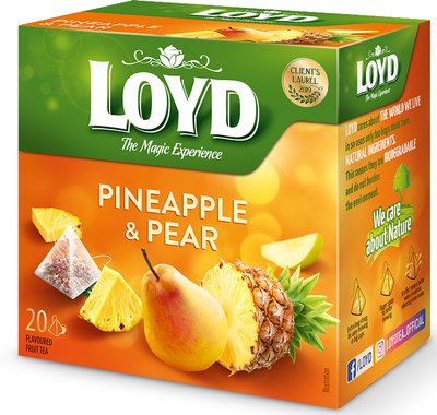 Фруктовий чай Loyd Pineapple & Pear ананас-груша 40г (20 пірамідок), (10 шт/ящ) 1633217337 фото
