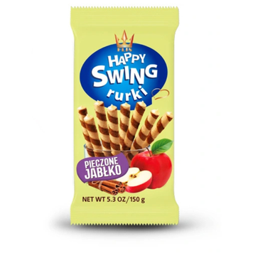 Вафельні трубочки Happy Swing Печене яблуко/кориця 150г 21512 фото