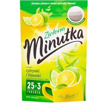 Зелений чай Minutka з лимоном і лаймом 36.4 гр (25+3 пакетиків) zip, 10шт/ящ) 3102100 фото