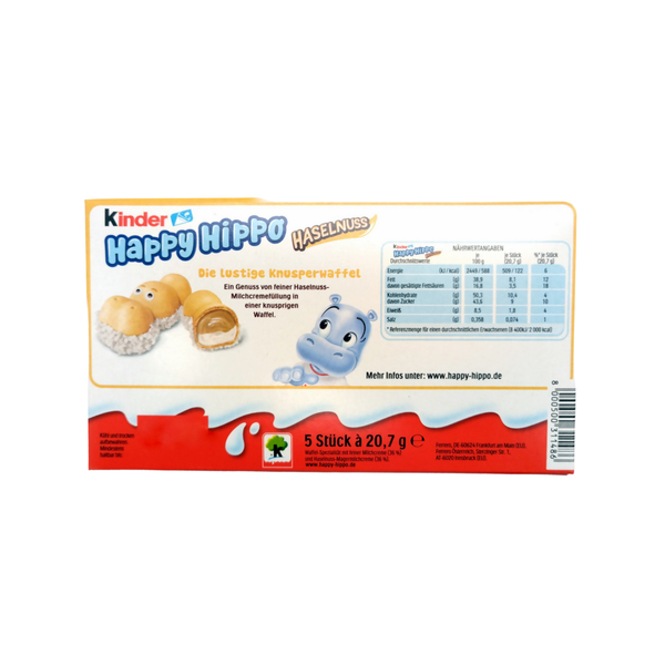 Батончики Kinder Happy Hippo Haselnuss, 103.5 г 1766459560 фото