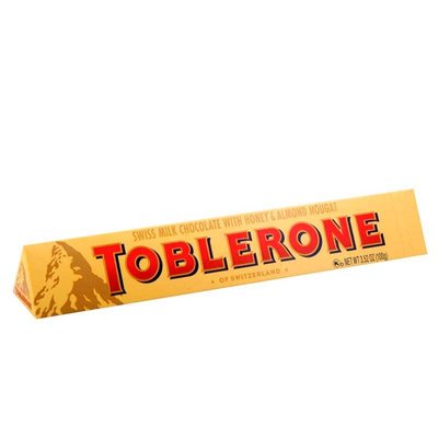 Швейцарський молочний шоколад TOBLERONE з медом та мигдальною нугою, 100 г, 20 шт/ящ 1689003182 фото