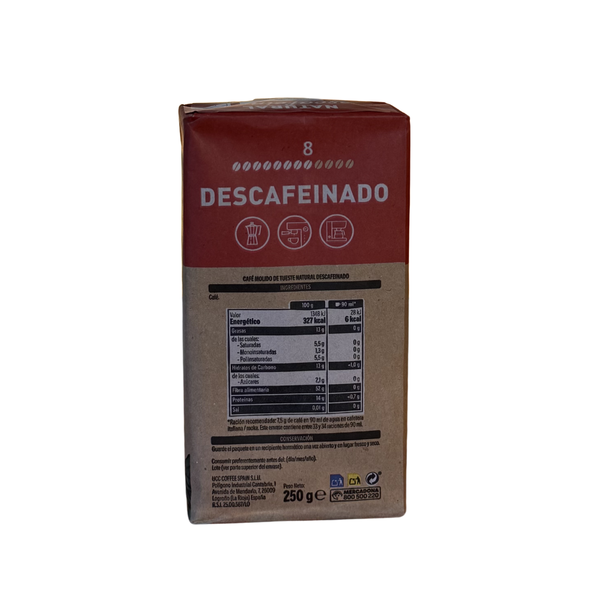 Кава мелена Hacendado Descafeinado, без кофеїну, 250г . 455447 фото