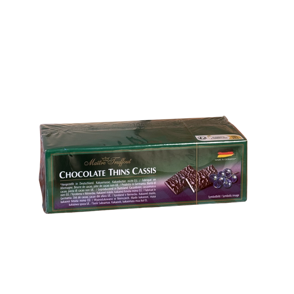 Шоколадні цукерки Maitre Truffout Chocolate Thins Cassis з смаком чорної смородини, 200 г 1766573507 фото