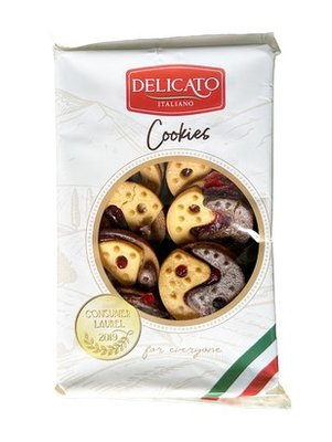 Печиво Delicato Italiano інь-янь з мармеладом та цукровою посипкою, 200 г, 10 уп/ящ 2112426978 фото