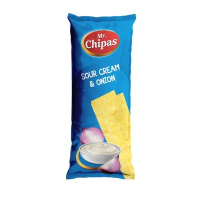 Чіпси Mr. Chipas Sour Cream and Onion, сметана і цибуля, 75г, 20 шт/ящ 1670124356 фото