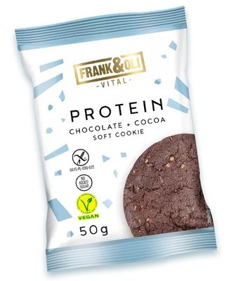 Печиво протеїнове веганське Frank&Oli шоколад-какао, без глютену та цукру, 50 г, 24 уп/ящ 2129944809 фото