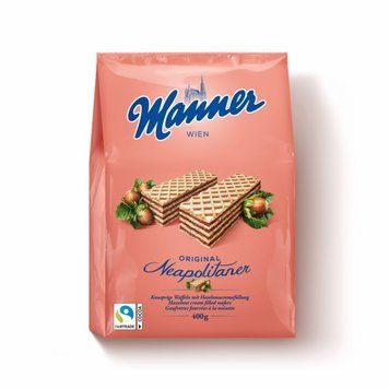 Вафлі Manner Hazelnut cream filled з горіховим кремом, 400 г 1664222969 фото