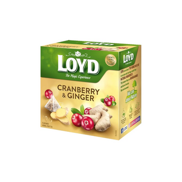 Фруктовий чай Loyd Cranberry & Ginger журавлина і імбир 40гр (20 пірамідок) 3103566 фото