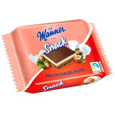 Вафлі в шоколаді Manner Snack Milk-Hazelnut з молочно-горіховим кремом, 25 г, 30 шт/ящ 1664229624 фото