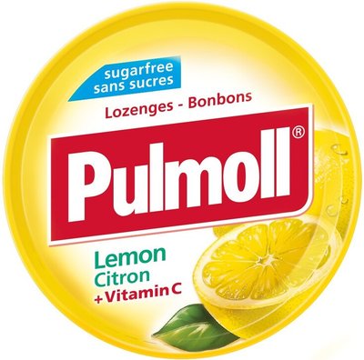 Льодяники Pulmoll Lemon + vit C лимон без цукру, 45 г, 10 шт/ящ 1937392779 фото