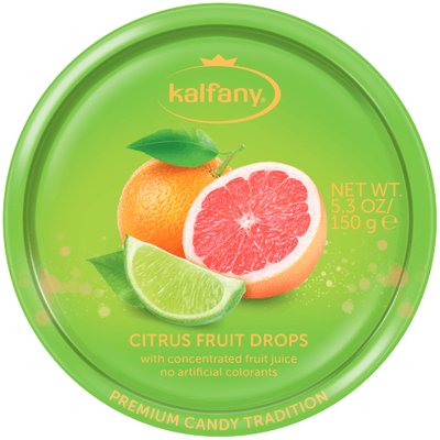 Льодяники в банку Kalfany Citrus Fruit цитрусові 150гр, (10 шт/ящ) 125900177 фото