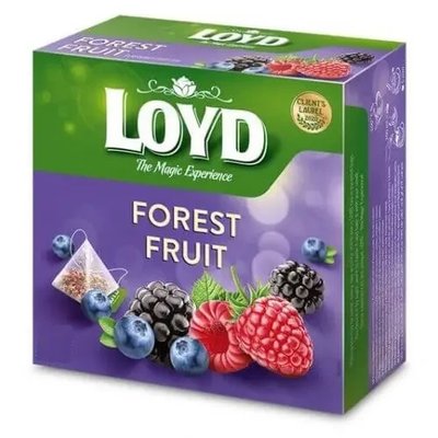 Фруктовий чай Loyd Forest Fruit з лісовими ягодами 40гр (20 пірамідок), (10шт/ящ) 3103571 фото