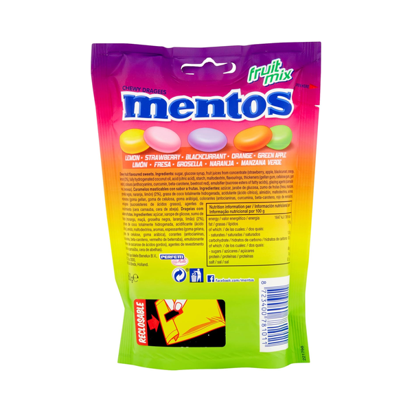 Драже Mentos fruit mix 160g 45465486 фото