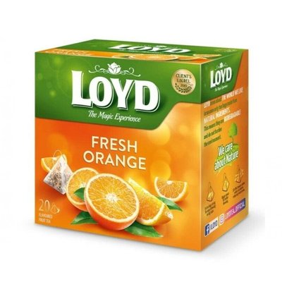 Фруктовий чай Loyd Fresh Orange апельсин 44гр (20 пірамідок), (10шт/ящ) 3103638 фото