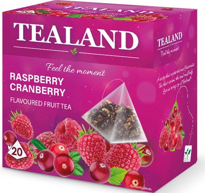 Чай фруктовий TEALAND RASPBERRY-CRANBERRY малина-журавлина в пірамідках, 40 г, 10 шт/ящ 1743046147 фото