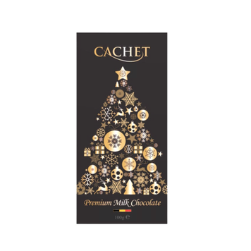 Шоколад Cachet молочний X-mas black design, 100г 42412424 фото
