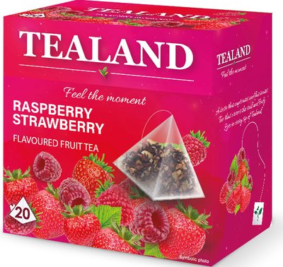 Чай фруктовий TEALAND RASPBERRY-STRAWBERRY малина-полуниця в пірамідках, 40 г, 10 шт/ящ 1743047623 фото