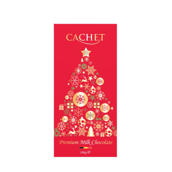 Шоколад Cachet молочний X-mas red design, 100г 741421 фото