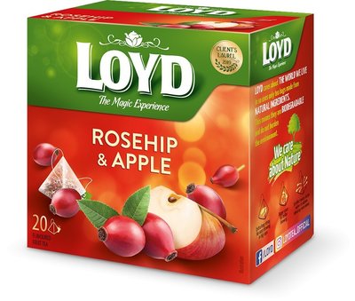 Фруктовий чай Loyd Rosehip & Apple шипшина-яблуко 40гр (20 пірамідок), (10шт/ящ) 3103572 фото
